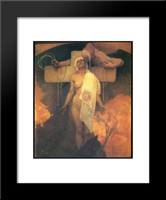 France Embraces Bohemia 20x24 Black Modern Wood Framed Art Print Poster by Mucha, Alphonse