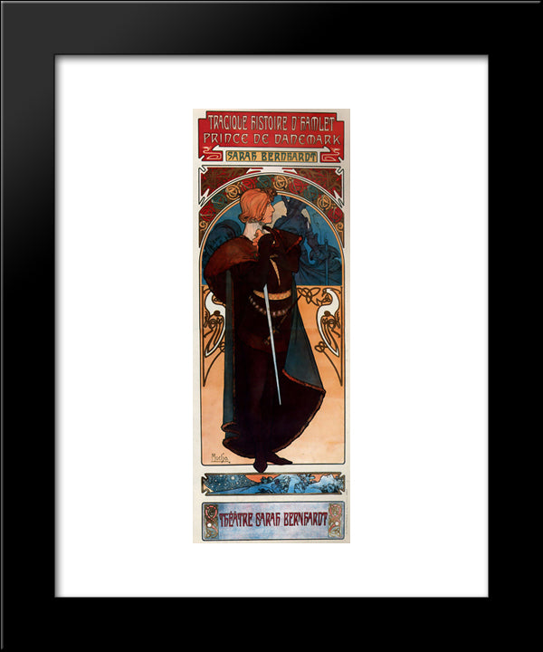 Hamlet 20x24 Black Modern Wood Framed Art Print Poster by Mucha, Alphonse