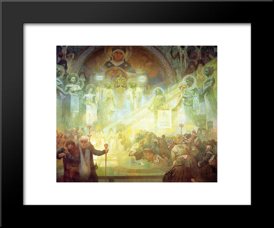 Holy Mount Athos 20x24 Black Modern Wood Framed Art Print Poster by Mucha, Alphonse