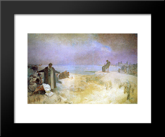 Jan Amos Komensky 20x24 Black Modern Wood Framed Art Print Poster by Mucha, Alphonse