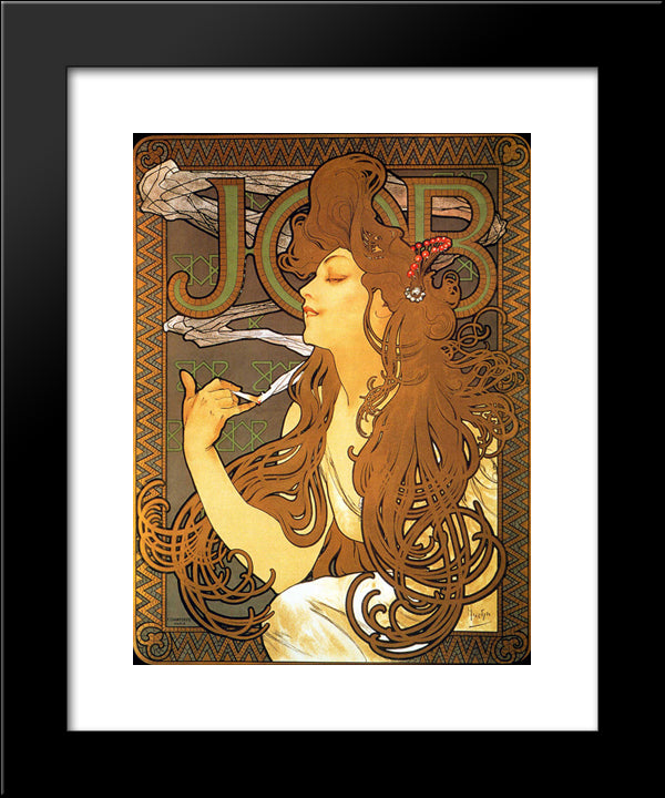 Job 20x24 Black Modern Wood Framed Art Print Poster by Mucha, Alphonse