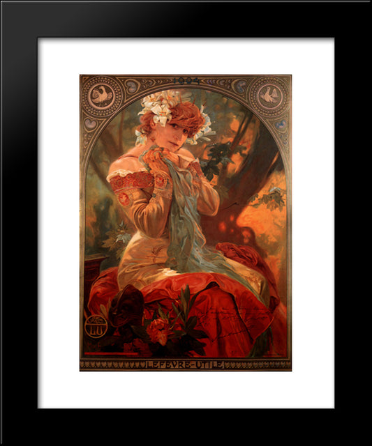 Lefevre Utile 20x24 Black Modern Wood Framed Art Print Poster by Mucha, Alphonse