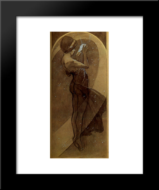 North Star 20x24 Black Modern Wood Framed Art Print Poster by Mucha, Alphonse