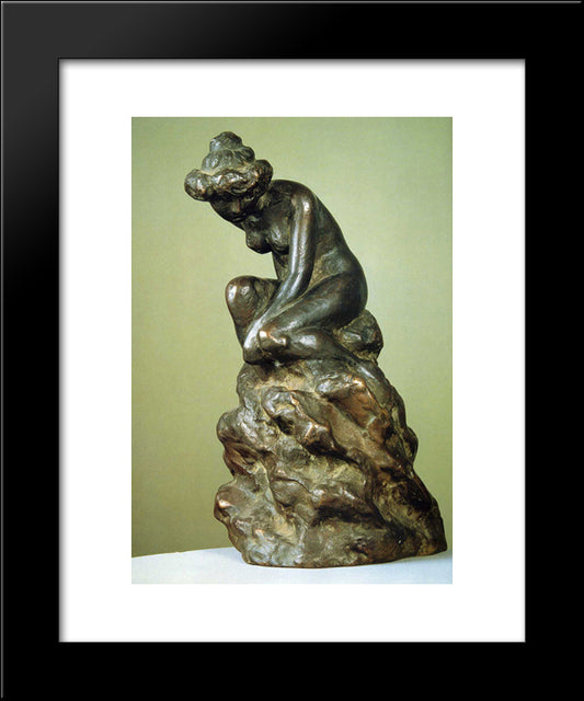 Nude On A Rock 20x24 Black Modern Wood Framed Art Print Poster by Mucha, Alphonse