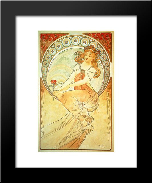 Painting 20x24 Black Modern Wood Framed Art Print Poster by Mucha, Alphonse