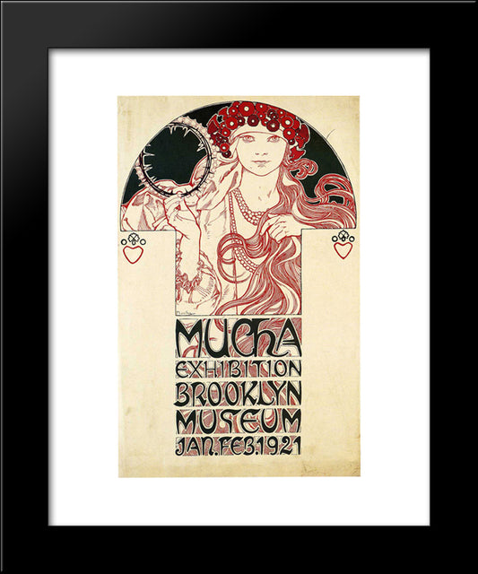 Poster For The Brooklyn Exhibition 20x24 Black Modern Wood Framed Art Print Poster by Mucha, Alphonse