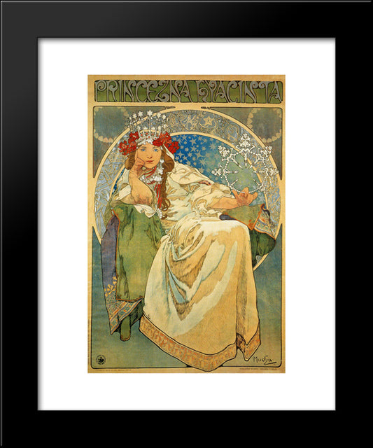 Princess Hyacinth 20x24 Black Modern Wood Framed Art Print Poster by Mucha, Alphonse