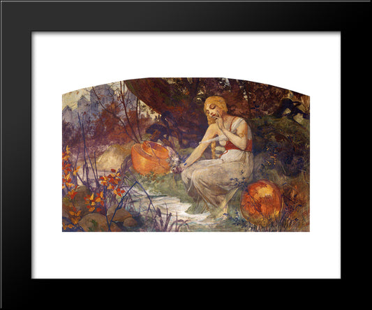 Prophetess 20x24 Black Modern Wood Framed Art Print Poster by Mucha, Alphonse