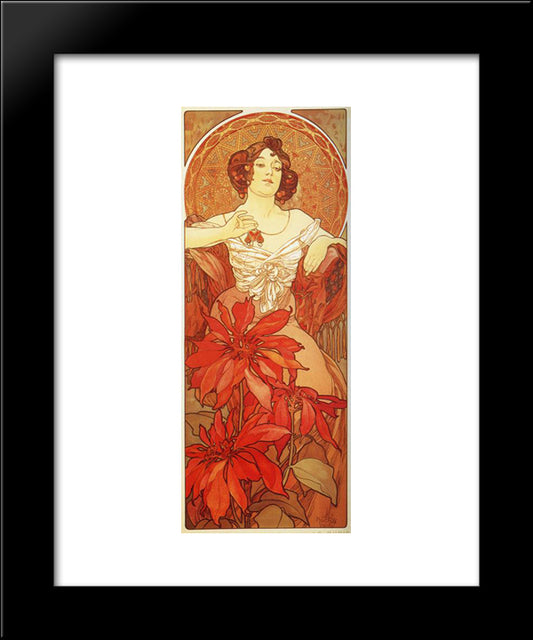 Ruby 20x24 Black Modern Wood Framed Art Print Poster by Mucha, Alphonse