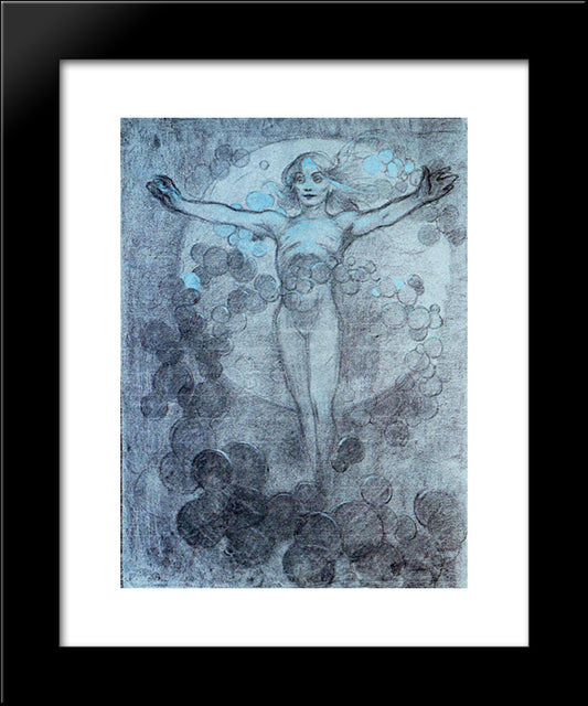 Standing Figure 20x24 Black Modern Wood Framed Art Print Poster by Mucha, Alphonse