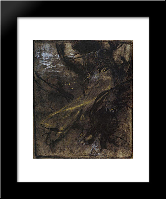 Study Of Figures 20x24 Black Modern Wood Framed Art Print Poster by Mucha, Alphonse