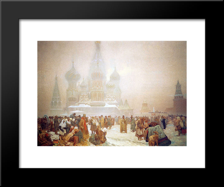 The Abolition Of Serfdom In Russia 20x24 Black Modern Wood Framed Art Print Poster by Mucha, Alphonse