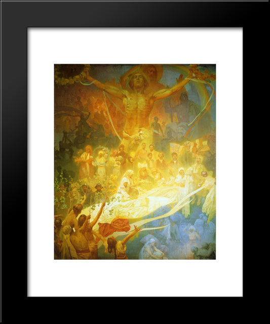 The Apotheosis Of The Slavs 20x24 Black Modern Wood Framed Art Print Poster by Mucha, Alphonse