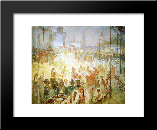 The Coronation Of The Serbian Tsar Stepan Dusan As East Roman Emperor 20x24 Black Modern Wood Framed Art Print Poster by Mucha, Alphonse