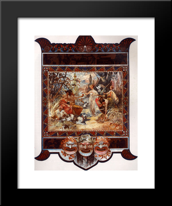 The Judgement Of Paris 20x24 Black Modern Wood Framed Art Print Poster by Mucha, Alphonse