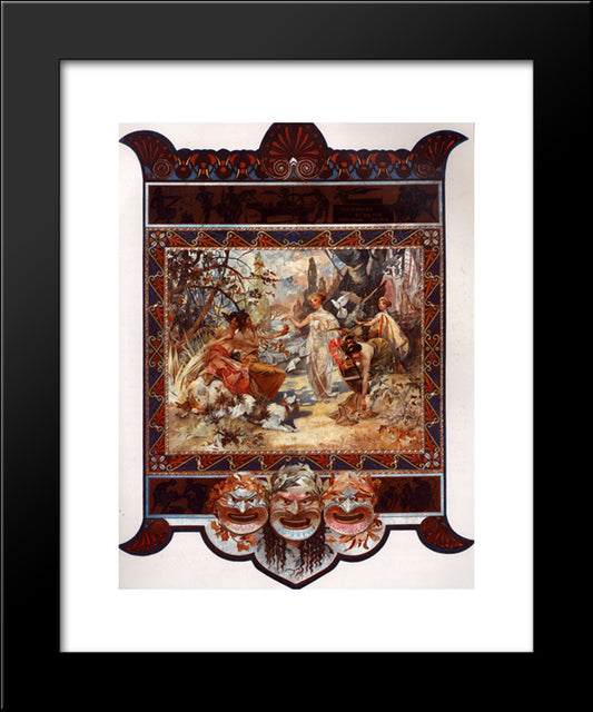 The Judgement Of Paris 20x24 Black Modern Wood Framed Art Print Poster by Mucha, Alphonse