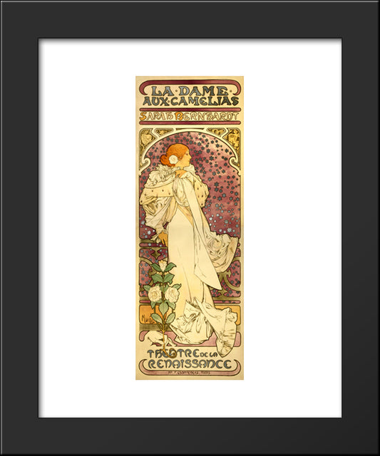 The Lady Of The Camellias 20x24 Black Modern Wood Framed Art Print Poster by Mucha, Alphonse