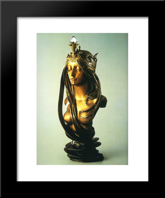 The Nature 20x24 Black Modern Wood Framed Art Print Poster by Mucha, Alphonse