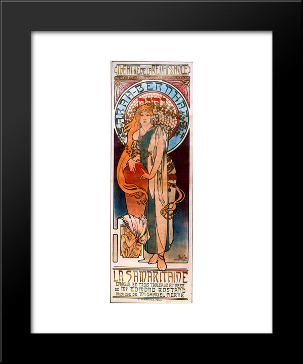 The Samaritan 20x24 Black Modern Wood Framed Art Print Poster by Mucha, Alphonse