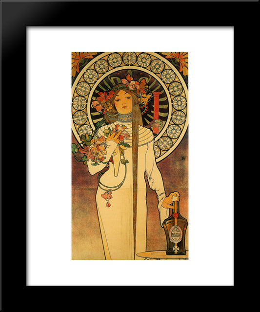 The Trappistine 20x24 Black Modern Wood Framed Art Print Poster by Mucha, Alphonse