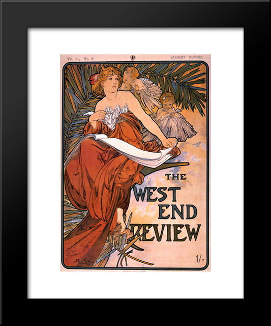 The West End Review 20x24 Black Modern Wood Framed Art Print Poster by Mucha, Alphonse