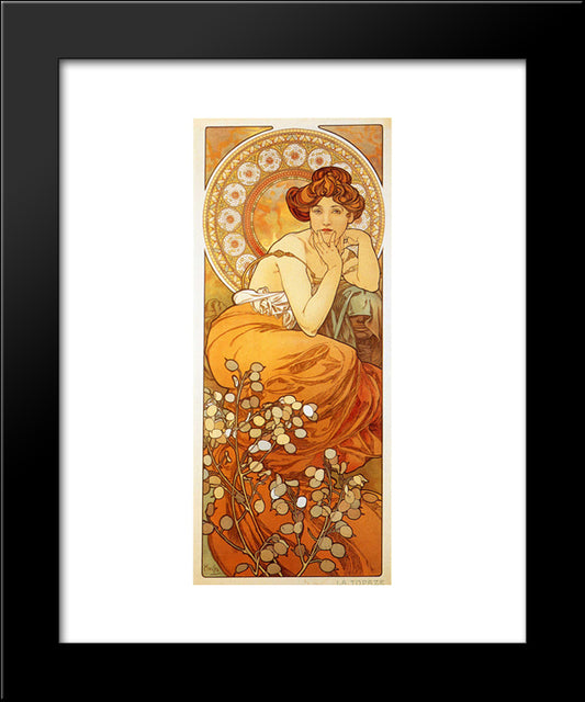 Topaz 20x24 Black Modern Wood Framed Art Print Poster by Mucha, Alphonse