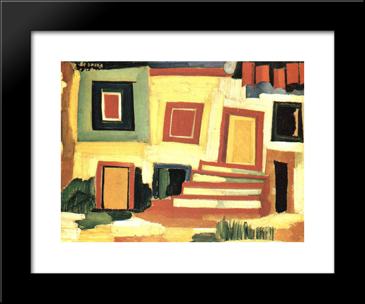 A Clear House 20x24 Black Modern Wood Framed Art Print Poster by Souza Cardoso, Amadeo de