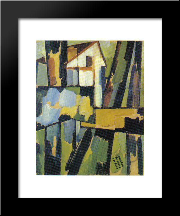 Basque Landscape 20x24 Black Modern Wood Framed Art Print Poster by Souza Cardoso, Amadeo de