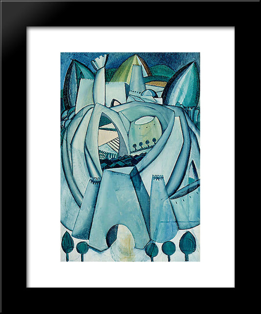 Castle 20x24 Black Modern Wood Framed Art Print Poster by Souza Cardoso, Amadeo de