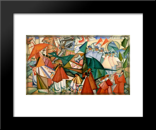 Corpus Christi Procession 20x24 Black Modern Wood Framed Art Print Poster by Souza Cardoso, Amadeo de