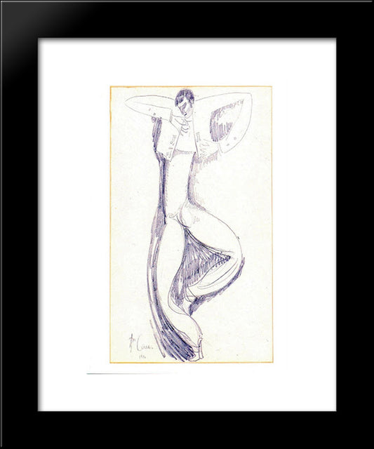 Dancer 20x24 Black Modern Wood Framed Art Print Poster by Souza Cardoso, Amadeo de