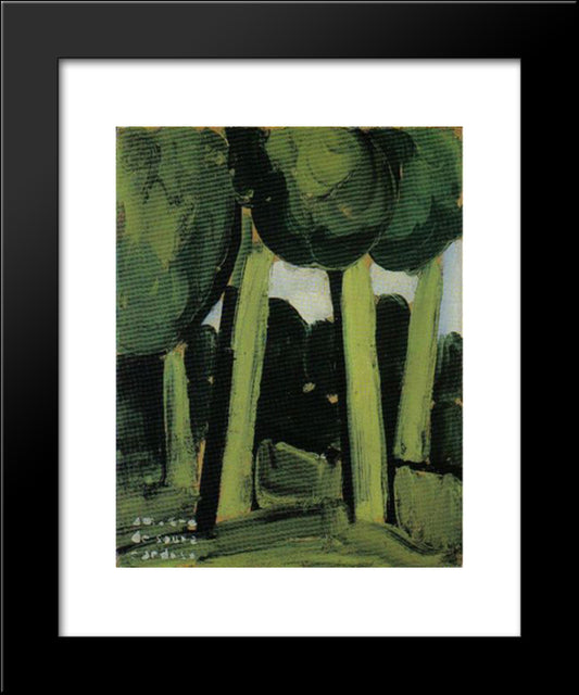 Green Landscape 20x24 Black Modern Wood Framed Art Print Poster by Souza Cardoso, Amadeo de