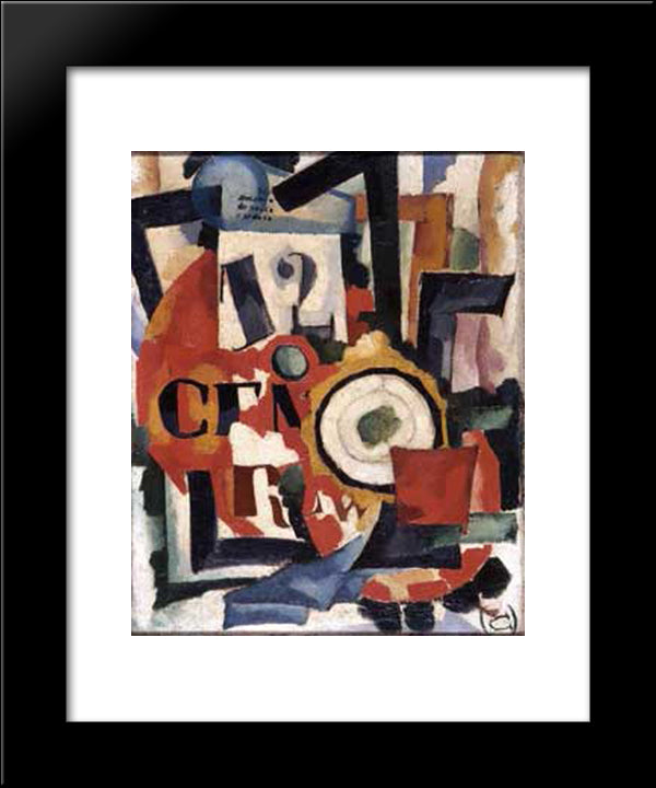 Interior Expression Of Things 1915 20x24 Black Modern Wood Framed Art Print Poster by Souza Cardoso, Amadeo de