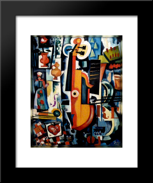 Parto Da Viola Bom Menage 20x24 Black Modern Wood Framed Art Print Poster by Souza Cardoso, Amadeo de