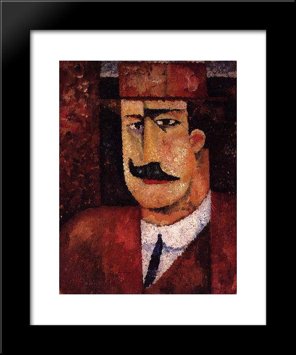 Portrait Of Francisco Cardoso 20x24 Black Modern Wood Framed Art Print Poster by Souza Cardoso, Amadeo de