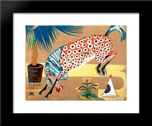 Sem T­tulo (Clown, Cavalo, Salamandra) 20x24 Black Modern Wood Framed Art Print Poster by Souza Cardoso, Amadeo de