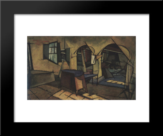 The Kitchen In The House Manhaus 20x24 Black Modern Wood Framed Art Print Poster by Souza Cardoso, Amadeo de