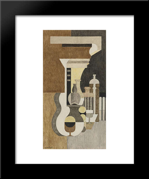 Composition Puriste 20x24 Black Modern Wood Framed Art Print Poster by Ozenfant, Amedee