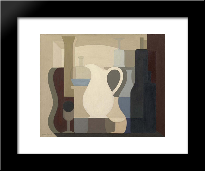 Le Pichet Blanc 20x24 Black Modern Wood Framed Art Print Poster by Ozenfant, Amedee