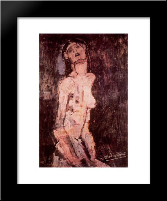 A Suffering Nude 20x24 Black Modern Wood Framed Art Print Poster by Modigliani, Amedeo