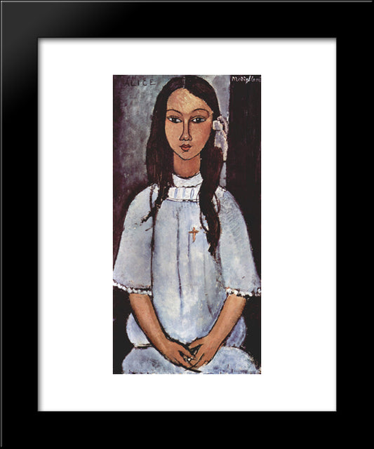 Alice 20x24 Black Modern Wood Framed Art Print Poster by Modigliani, Amedeo