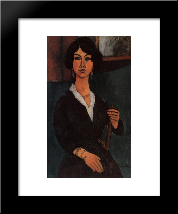Almaisa 20x24 Black Modern Wood Framed Art Print Poster by Modigliani, Amedeo