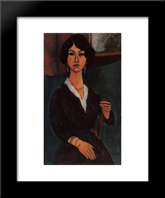 Almaisa 20x24 Black Modern Wood Framed Art Print Poster by Modigliani, Amedeo