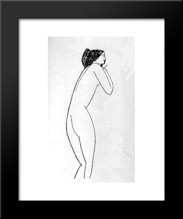 Anna Akhmatova 20x24 Black Modern Wood Framed Art Print Poster by Modigliani, Amedeo