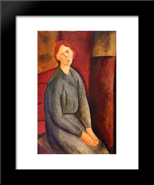 Annie Bjarne 20x24 Black Modern Wood Framed Art Print Poster by Modigliani, Amedeo
