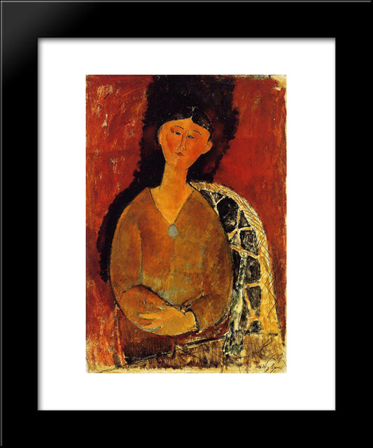 Beatrice Hastings, Seated 20x24 Black Modern Wood Framed Art Print Poster by Modigliani, Amedeo