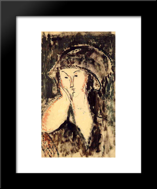 Beatrice Hastings Leaning On Her Elbow 20x24 Black Modern Wood Framed Art Print Poster by Modigliani, Amedeo