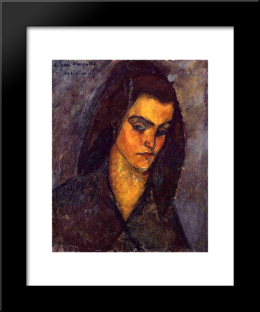 Beggar Woman 20x24 Black Modern Wood Framed Art Print Poster by Modigliani, Amedeo