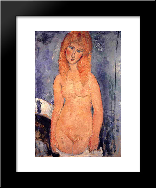 Blonde Nude 20x24 Black Modern Wood Framed Art Print Poster by Modigliani, Amedeo