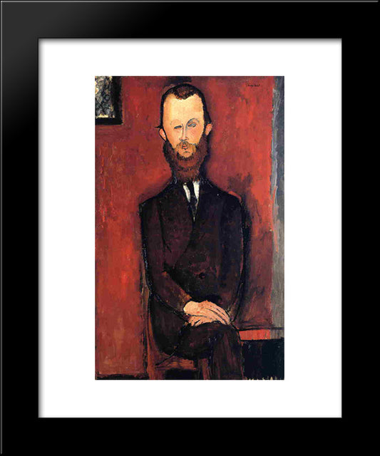 Count Weilhorski 20x24 Black Modern Wood Framed Art Print Poster by Modigliani, Amedeo